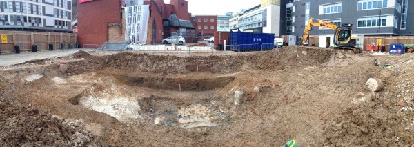 'Stepped' section showing the full extent of the Fulks Castle Moat 'Stepped' section showing the full extent of the Fulks Castle Moat