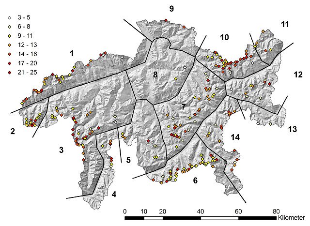 Naef is focusing on narrow Alpine passes 2,500m above sea level that could have been used as trade routes. But that still leaves 260 sites.