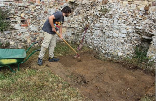 Ben removes the topsoil