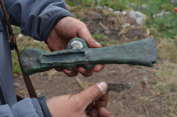 A Bronze Axe head used for trading with the Mediterranean that we found last year