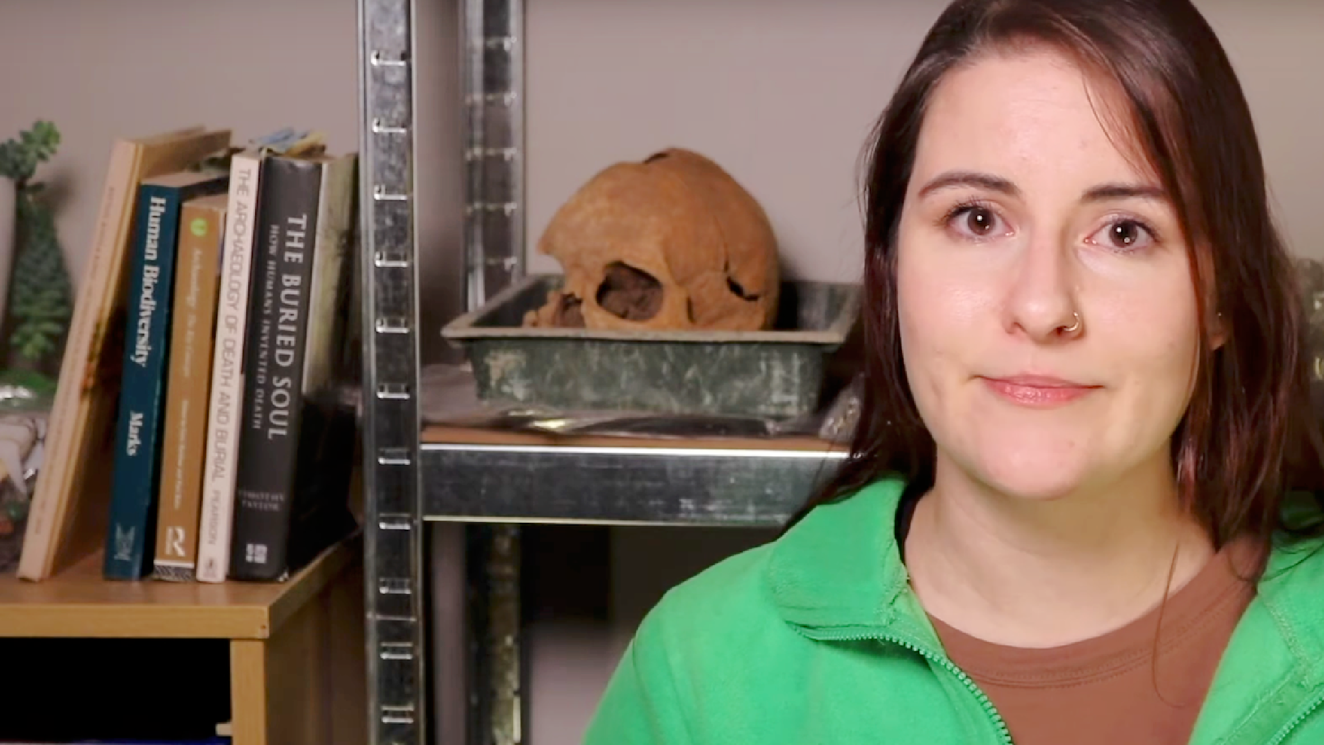 An image of Harriet in the finds lab