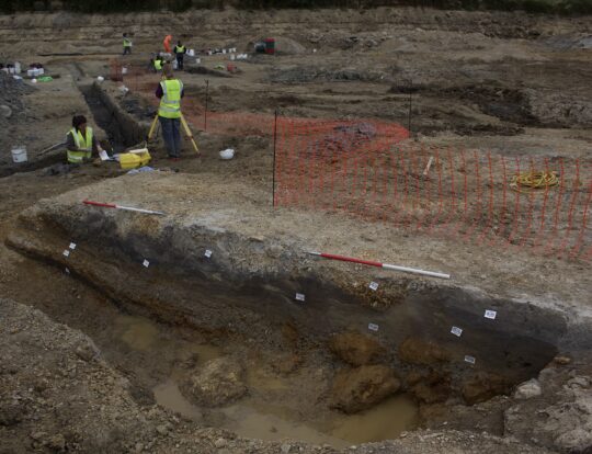 Archaeologists working on site