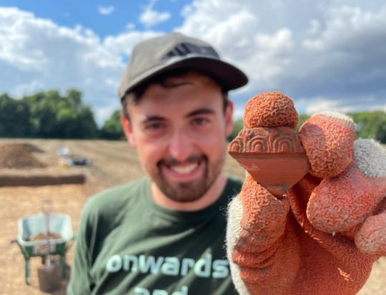 Ben finds some decorated Samian Ware