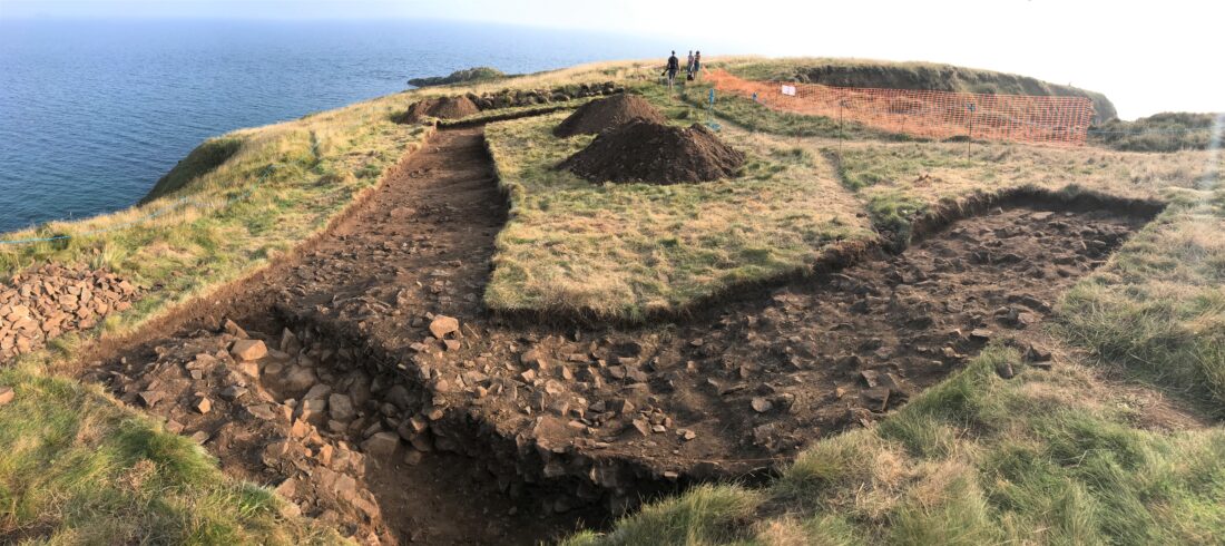 A wide view of the trench at Caerfai