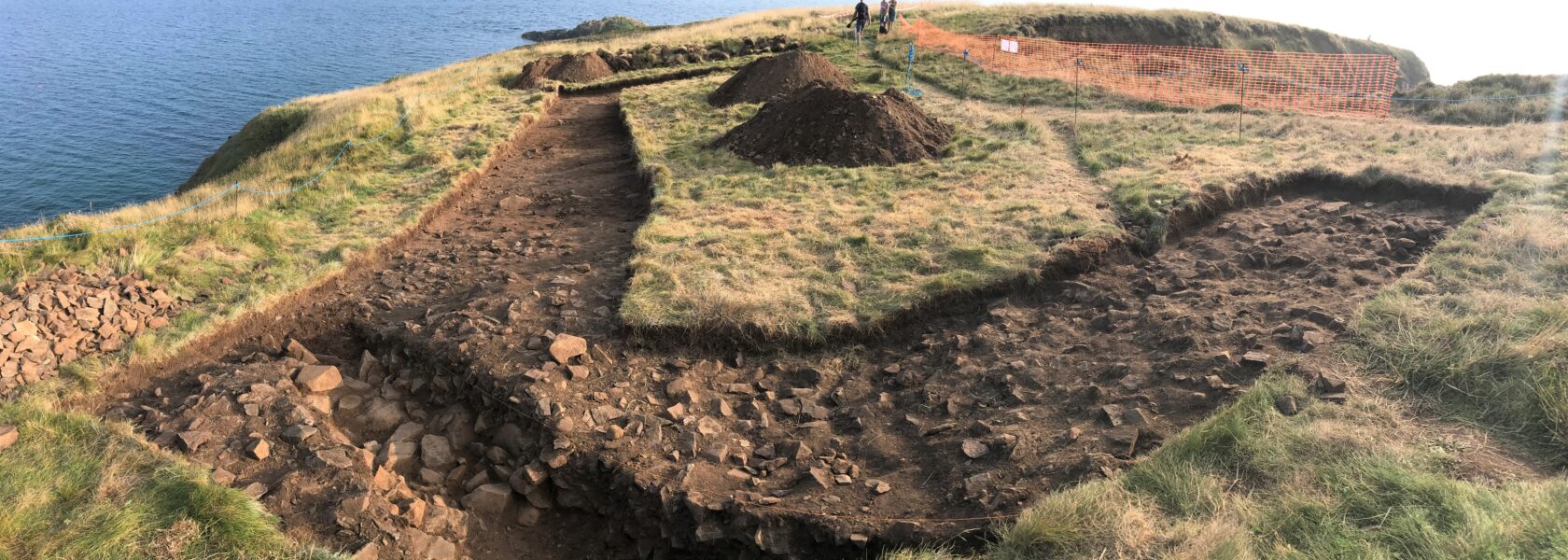 A wide view of the trench at Caerfai