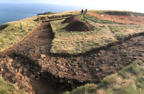 A wide view of the trench at Caerfai