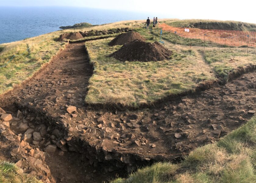 A wide view of the trench at Caerfai