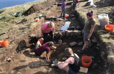Trench in progress colourful action shot